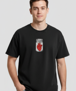 Heart in a Jar" Embroidered Oversized T-shirt