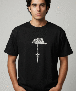 Judgment Chain Art Black Oversized Tee