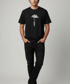 Alternative view of Judgment Chain Art Black Oversized Tee